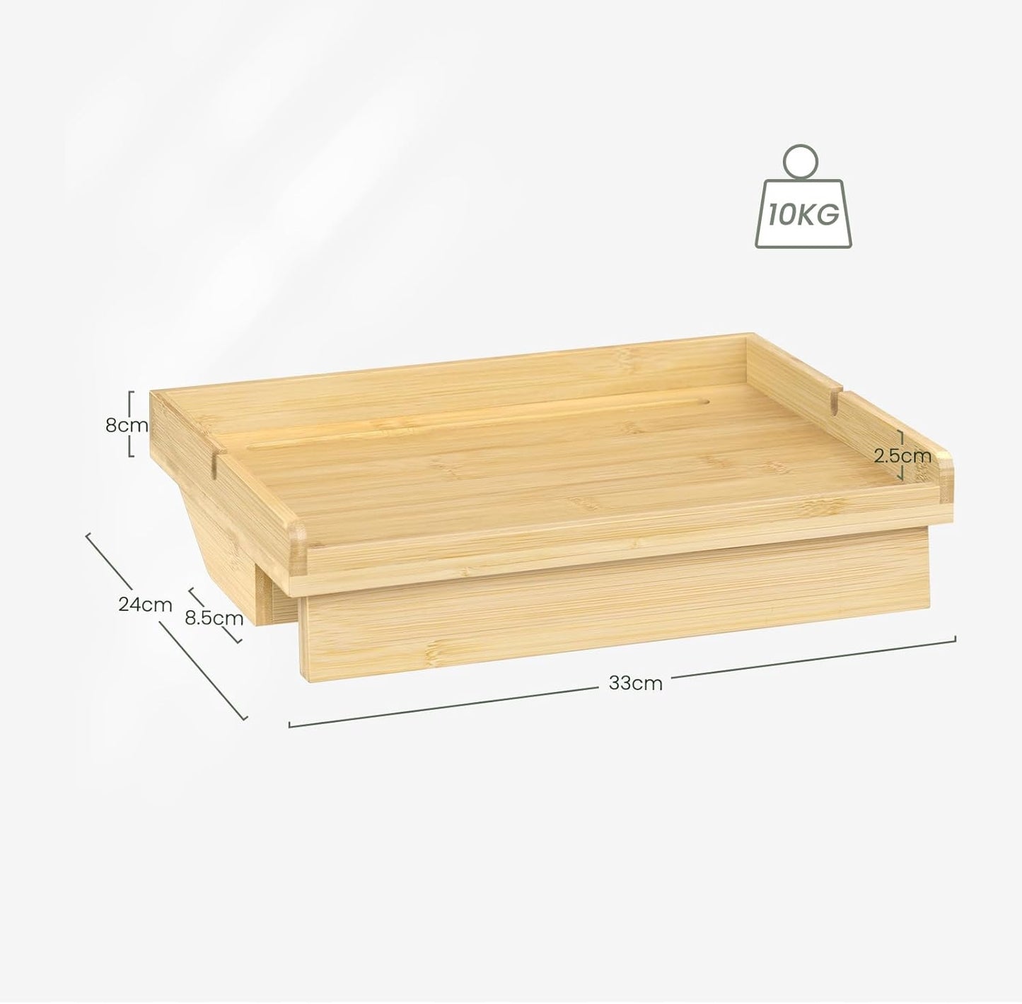 EUGAD Bettbrett aus Bambus – Nachttisch – 24 x 33 x 8 cm