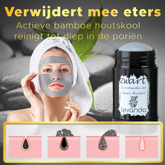 Levanda reinigende und pflegende Gesichtsmaske Set mit grüner Teemaske und Bambuskohle Tonmaske Gesichtsreiniger - Mitesser entfernen Maske - grüner Tee Maske Stick grüner Stick grüne Maske Tonmaske Geschenk für Frau