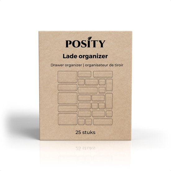 Posity Drawer Organiser - 25 Stück - Organizer Trays - Drawer Trays - Storage Trays - Make-up Organizer - Für Küche, Bad & Büro - Kunststoff - Transparent