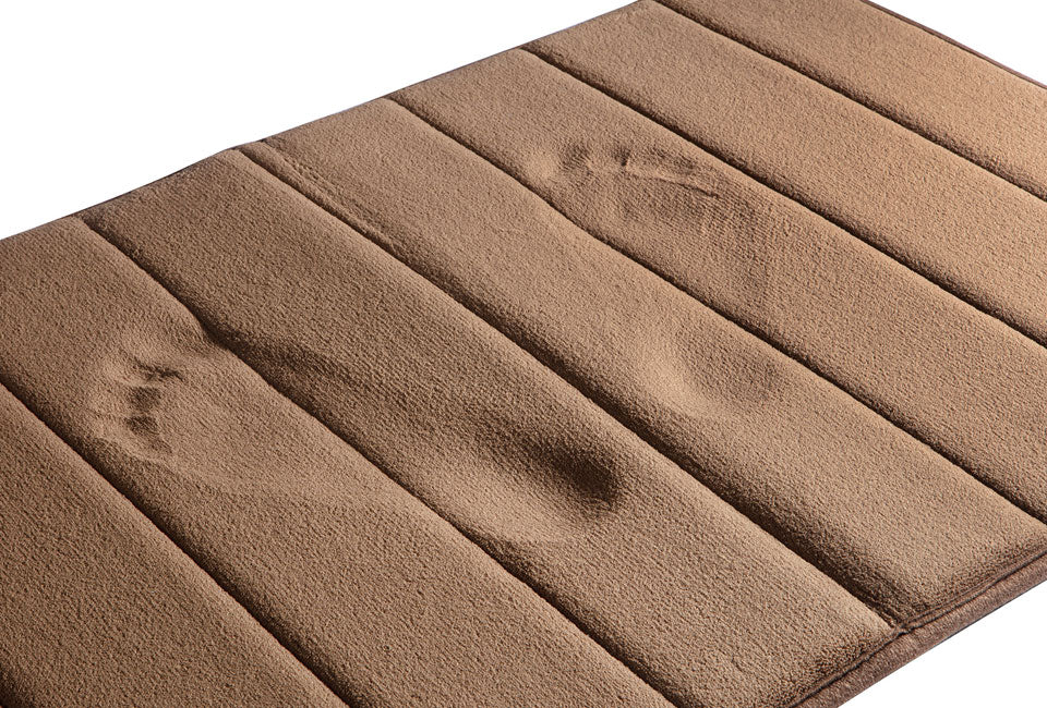 Weiche, rutschfeste Badematte aus Memory-Schaumstoff - Beige