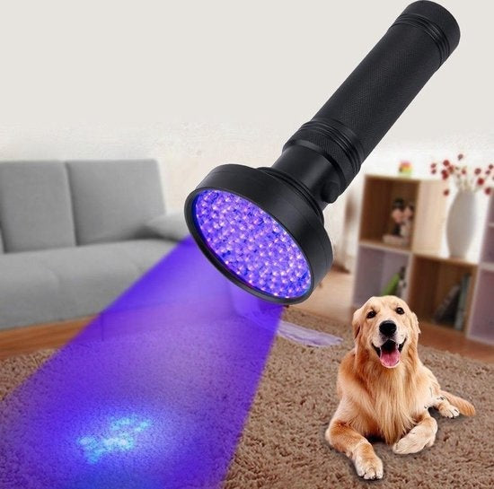 TIKKENS - UV-Taschenlampe XXL - 100 ultraviolette LEDs - Schwarzlicht-Taschenlampe - 395nm