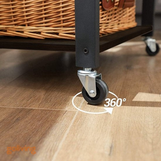 Goliving Küchenwagen - Küchenschrank - Küchenregal - Servierwagen - Küchenorganisator - Modern - 60 x 40 x 89 cm - Schwarz