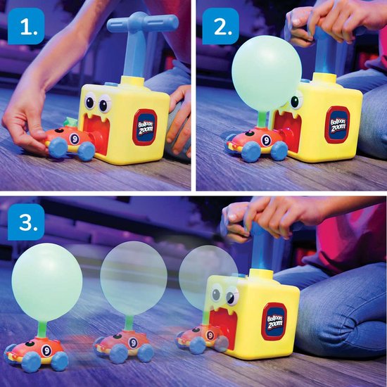 Mediashop Balloon Zoom – Ballon-Auto-Spielzeug für Kinder ab 3 Jahren – inklusive Auto- und Raketenmodus – leuchtet im Dunkeln