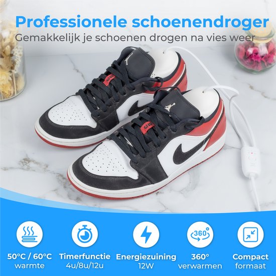 Nuvance - Schuhtrockner - Schuhtrockner mit Timer - Schuherfrischer - Trocknungsfunktion - Weiß