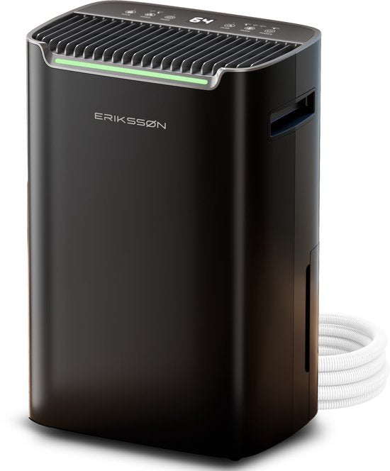 Erikssøn Luftentfeuchter Dry Pro Plus - Entfeuchtet bis zu 20 Liter pro Tag - Waschtrockenfunktion - Geeignet für Haus, Schlafzimmer, Badezimmer, Wohnzimmer und Keller - Luftentfeuchter - Schwarz