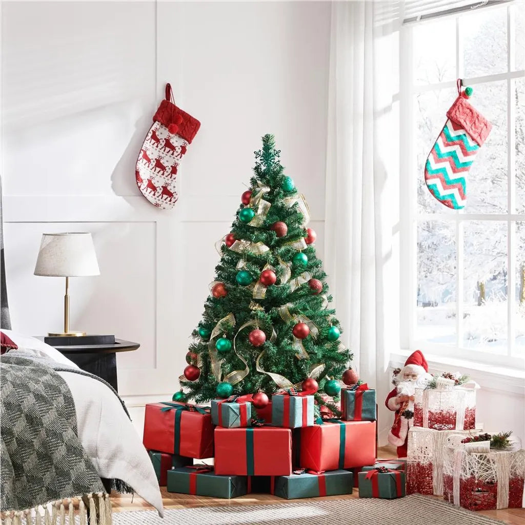 Yaheetech Kunstweihnachtsbaum 124 cm mit klappbarem Ständer, grün