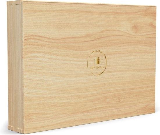 Giftmas Holz-Weihnachtskugeln - Weihnachtsdekoration für drinnen - Holz-Weihnachtskugel - Weihnachten - 10 Formen - ⌀7,5cm - 50 Stück