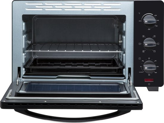 Inventum OV307B Freistehender Backofen – 30 l – Heißluft – Drehspieß – 100–230 °C – 5 Backstufen – Schwarz