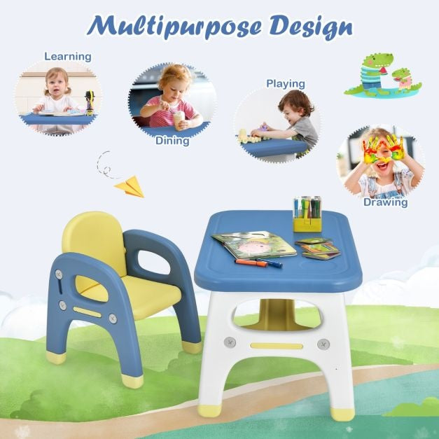 Coast Kindertisch mit Stuhlset - Kinder zwischen 1 und 5 Jahren - blau/gelb/weiß
