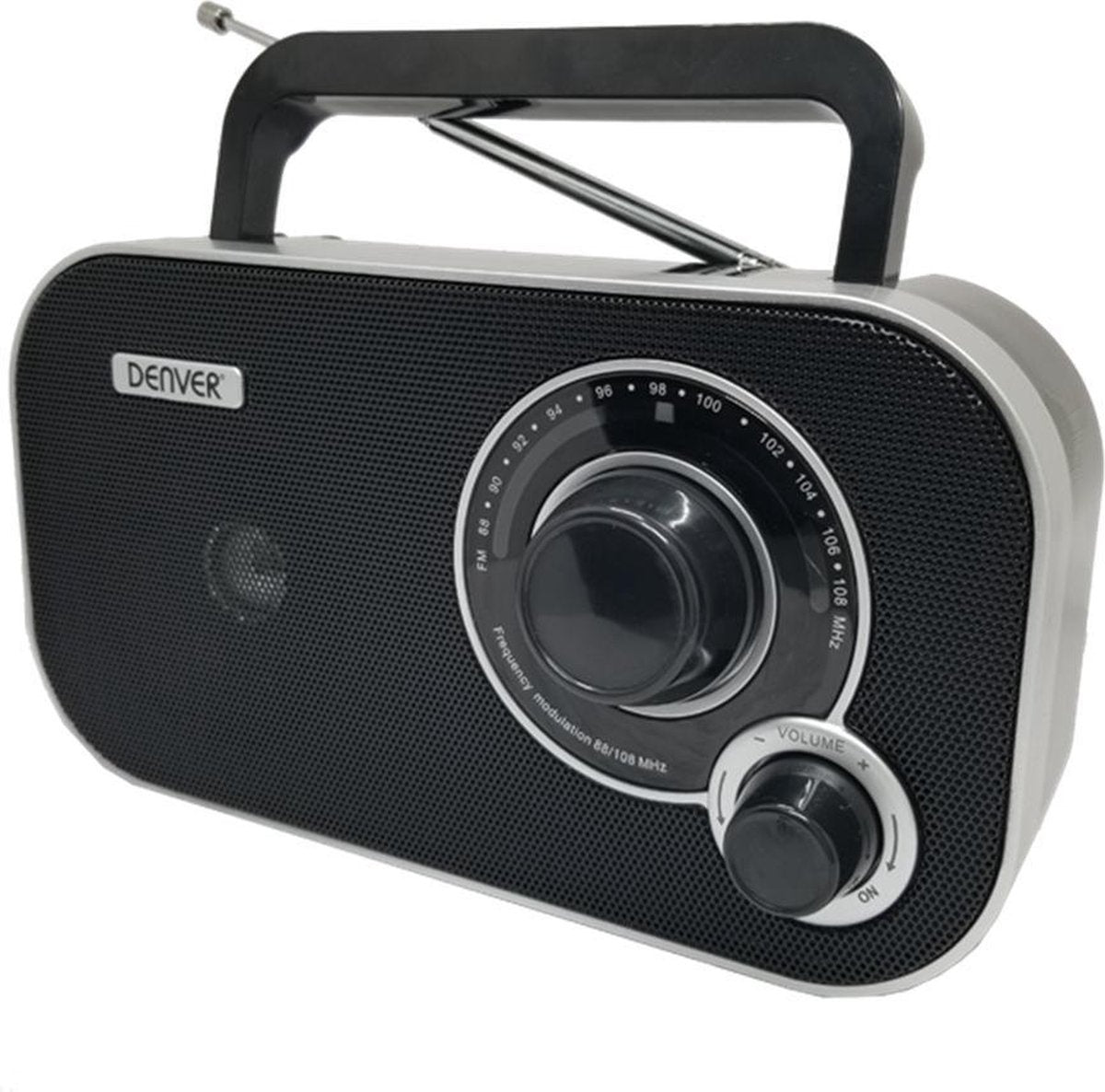 Denver - FM Radio - Retro - Funktioniert mit Batterie oder Netzstrom - Küchenradio - Tragbares Radio - TR51 - Schwarz