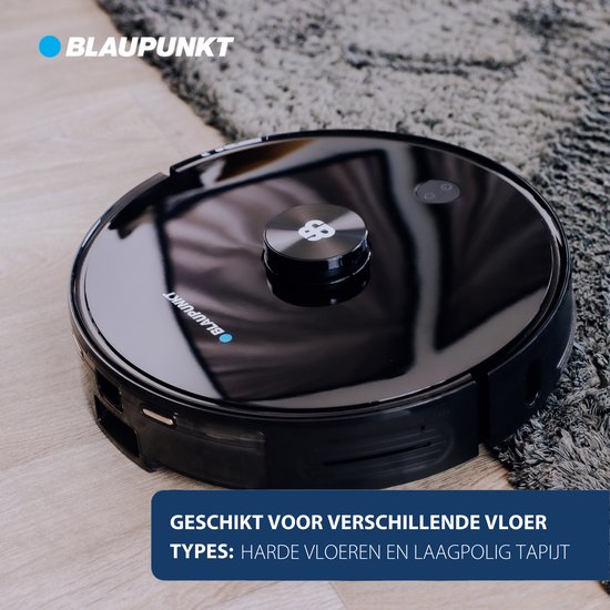 Blaupunkt Bluebot Comfort Plus - Staubsaugerroboter mit Wischfunktion - Leert sich automatisch - Lasernavigation