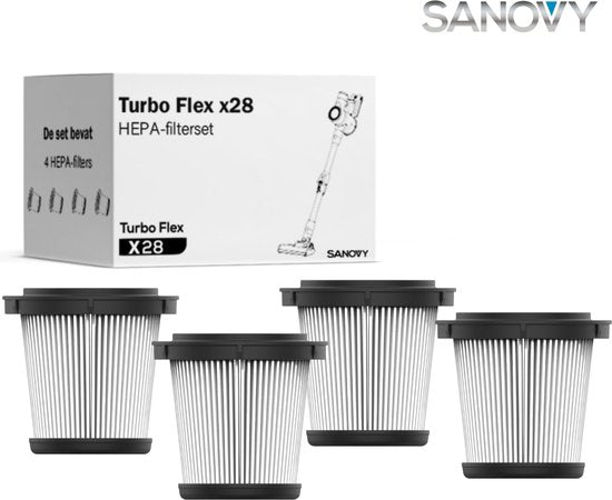 Sanovy HEPA Filter Set 4 Stück - Sanovy Turbo Flex X28 Teil