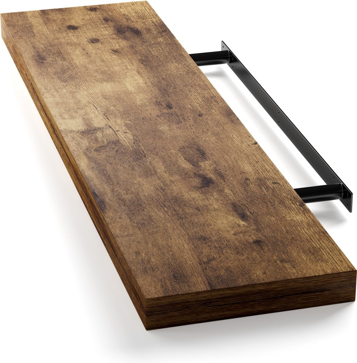 Casaria Wandregal Schwebendes Holzregal 15kg Belastbar Eiche Dunkel 90 cm