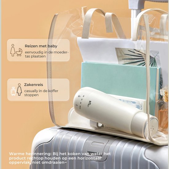 Bear Mini-Wasserkocher 300 ml – 4 Temperaturstufen – 3-in-1-Reisebecher – Edelstahl 304, doppelwandig – schnelles Aufheizen