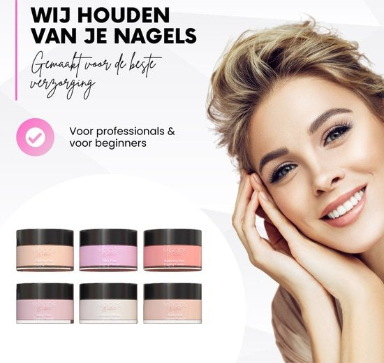 Moods Gellac - Dipping Powder Starters Kit - Pink Nude - 6 Farben - Acryl Nägel Starter Pack - Dip Nails