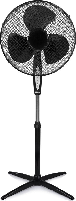 Tristar Stativventilator 40 cm – mit Fernbedienung und Timer – 3 Geschwindigkeitsstufen – höhenverstellbar – VE-5899 – Schwarz