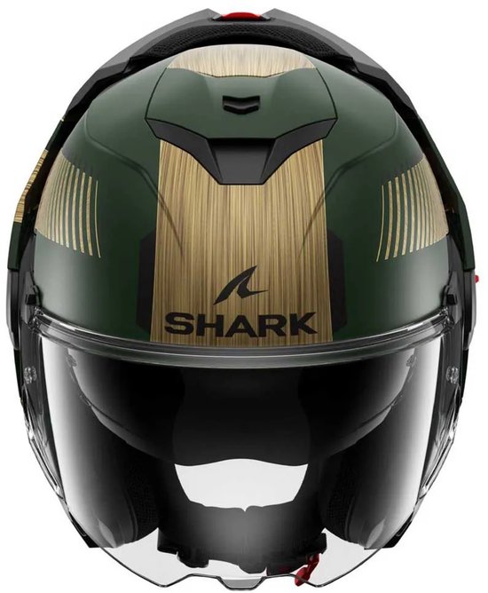 Shark Oxo Systemhelm Motorradhelm Sikter matt grün gold - Größe M