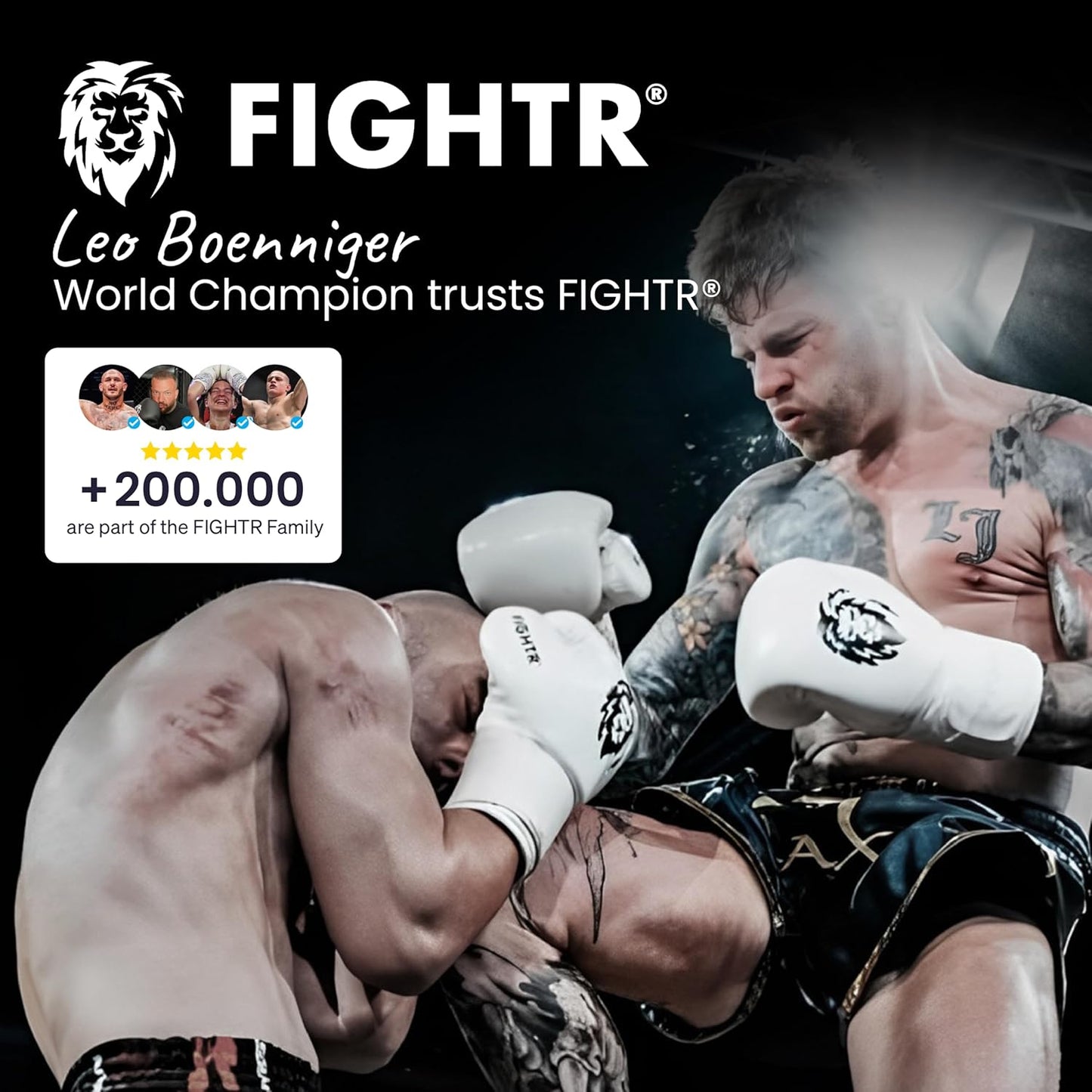FIGHTR® Premium Boxhandschuhe - ideale Stabilität & Schlagkraft | Punchinghandschuhe für Boxen, MMA, Muay Thai, Kickboxen & Kampfsport 12oz