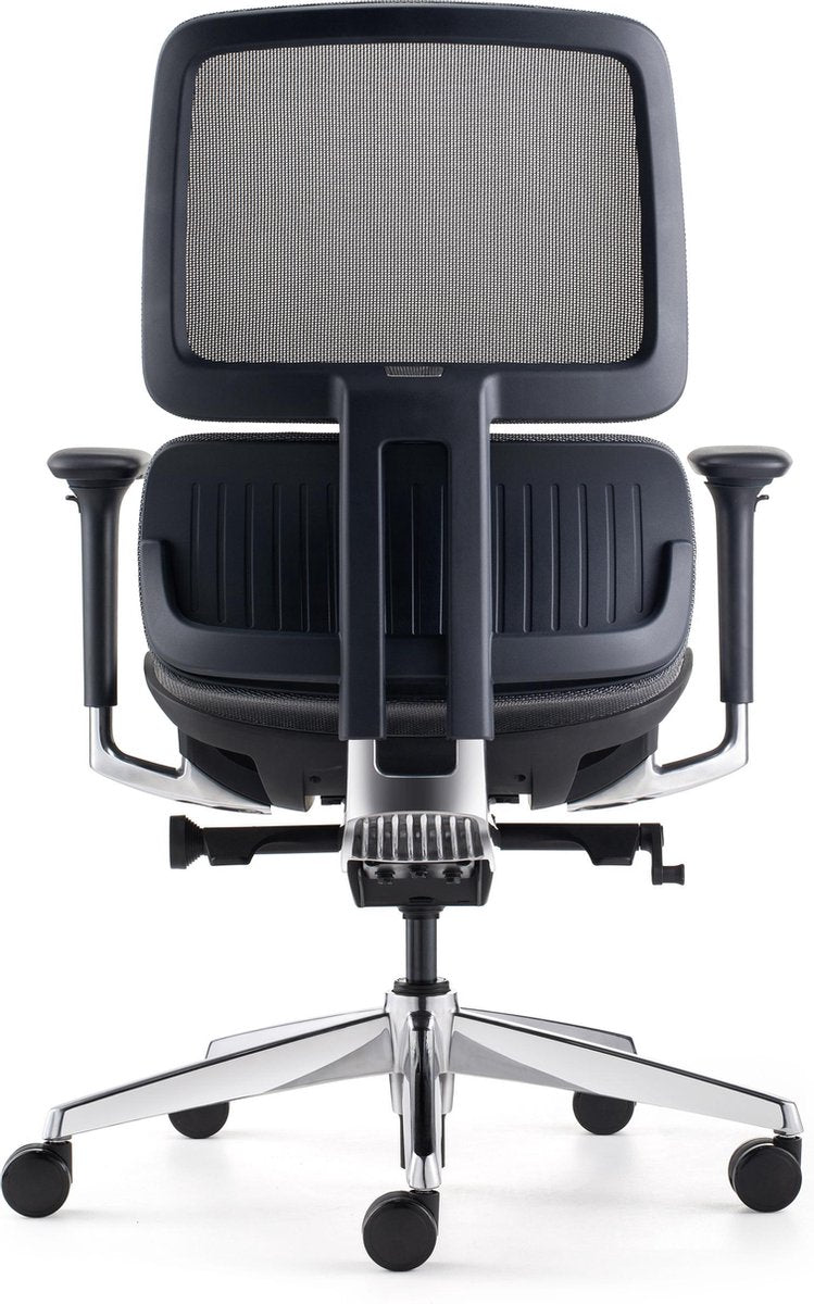 BENS 839DCR-Synchro-3 - Luxuriöser ergonomischer Bürostuhl - Schwebesitz - Fußstütze aus poliertem Aluminium - GREENGUARD GOLD - Entspricht den Normen NEN-EN1335 & ARBO