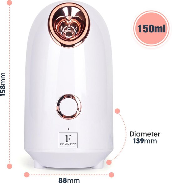 F Femmez Luxus-Gesichtssauna - Mit 4-teiligem Mitesser-Entferner-Set - Gesichtsreinigung - Gesichtsdampfer
