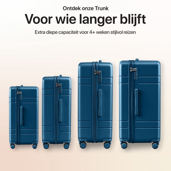 SKYCASES Trunk Travel Suitcase - Classic Heritage - Extra großer Koffer - 110L - TSA-Schloss - leichter Trolley - 78x44x36 cm - Trunk Roll Case - Spinner-Räder - Dunkelblau