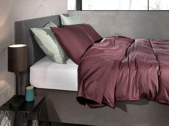 Zohome Bettbezug Satinado - Uni-Bettwäsche - 140x220 - Lila - 100% Baumwolle Satin-Bettbezug
