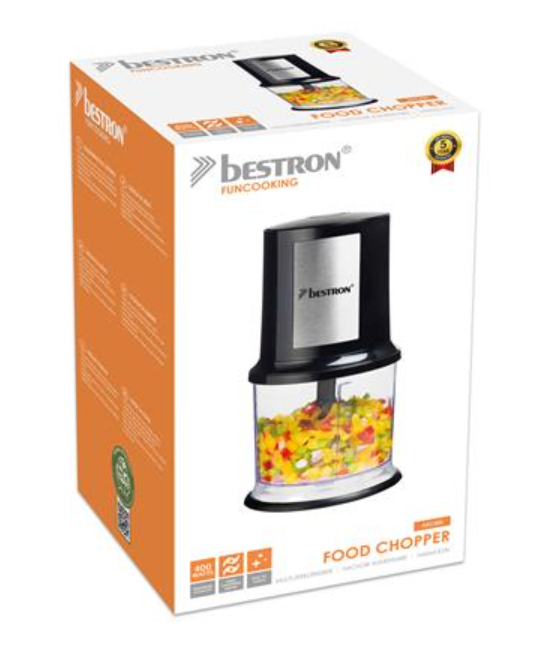 Bestron AKC200KL Küchenmaschine – 400 W – 0,5 l – 1 Geschwindigkeitsstufe – 25 × 13 × 13 cm