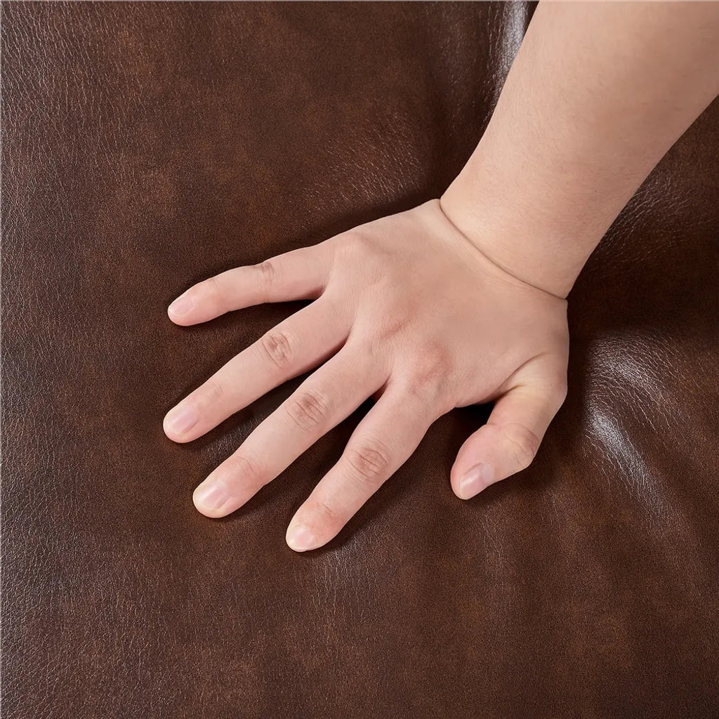 Yaheetech Vintage-Sessel aus Kunstleder mit Massivholzbeinen – Dunkelbraun – 78 x 67 x 79,5 cm