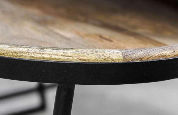 Wood Selections Couchtisch Paulson - 2er Set - Mangoholz & Schwarzes Eisen - 45x90x60 cm