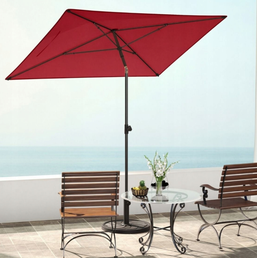 Coast Rechteckiger Balkon-Sonnenschirm mit Neigungsfunktion – Rot – 245 x 140 x 213 cm