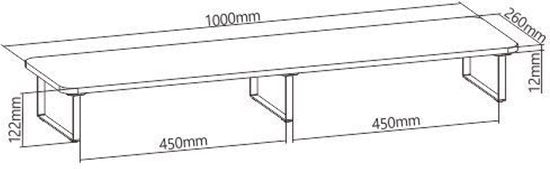 Ständer für Monitoraufsteller - 100 cm breit