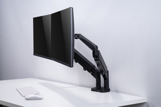 Monitorhalterung 2 bildschirme gasfeder - monitorarm - usb 3.0 und typ c - voll einstellbar