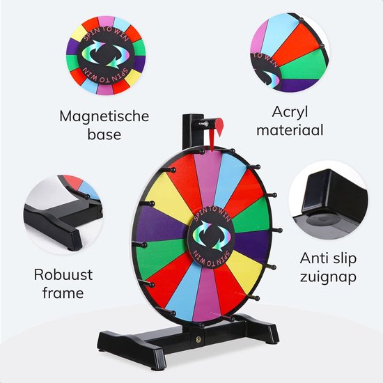 Jespro Glücksrad XL Ø45cm - 14 Schreibfächer mit Marker und Radiergummi