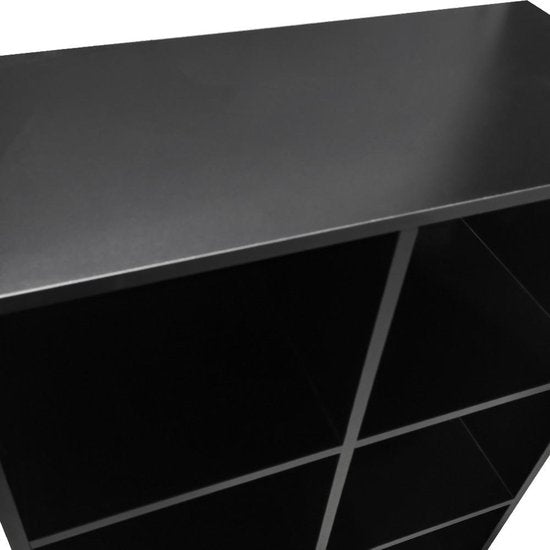 Fächerschrank Vakkie - 6 offene Fächer Aufbewahrungsschrank - Bücherregal - Wandschrank - Schwarz