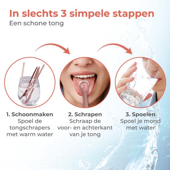 Nuvance - Professioneller Zungenschaber - 3 in 1 Set - für die Mundpflege - Zungenreiniger