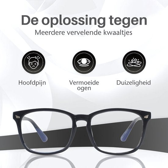 LC Eyewear Computerbrille - Blaulichtbrille ohne Stärke - Blaulichtbrille - Displaybrille - Design - Unisex - Schwarz
