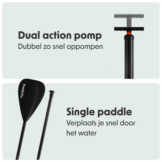 LifeGoods SUP Board - Allround Kompakt - 100 KG Tragkraft - Aufblasbar - Komplettes SUP Paket - Pastellgrün