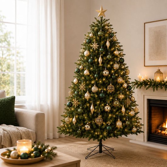 Black Box Trees Frasier Baum – Weihnachtsbaum in natürlicher Form – Weihnachtsdekoration für den Innenbereich – Kunstbaum mit Scharnierkonstruktion – Höhe 185 x Durchmesser 124 cm – Grün
