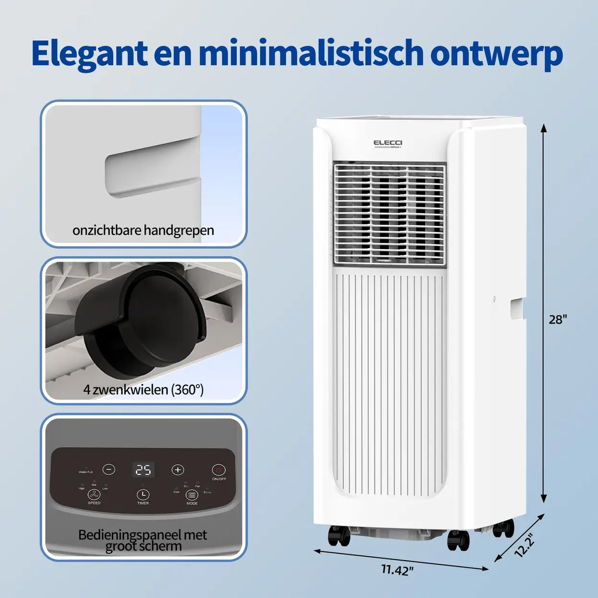 ELECCI Mobile Klimaanlage – 6000 BTU – 4-in-1 – Energieeffizienzklasse A