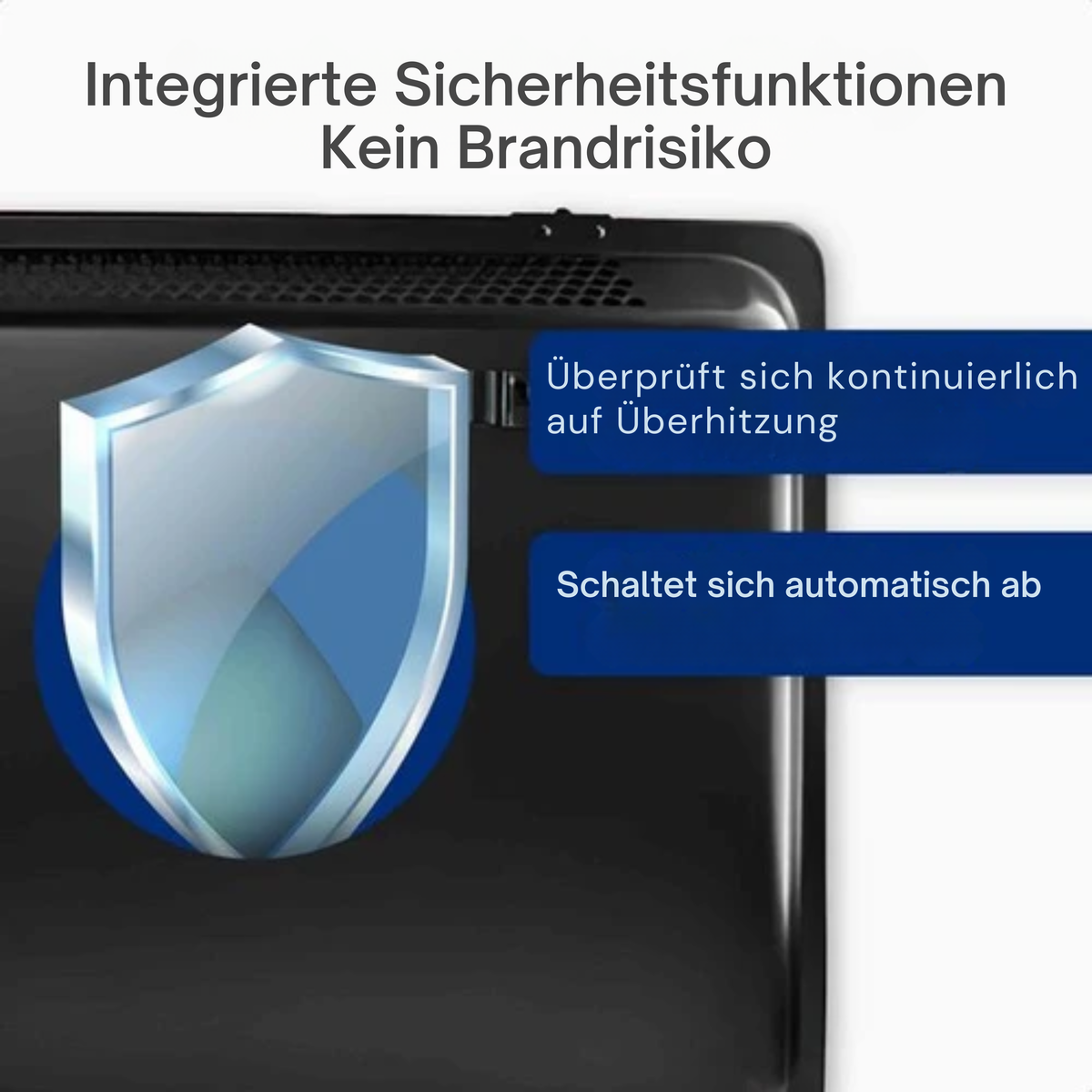 Gologi Elektrische Heizung - Konvektorheizung mit Thermostat - Funktioniert über App und Touch-Steuerung - Bis zu 25m2 - 2000W - Schwarz