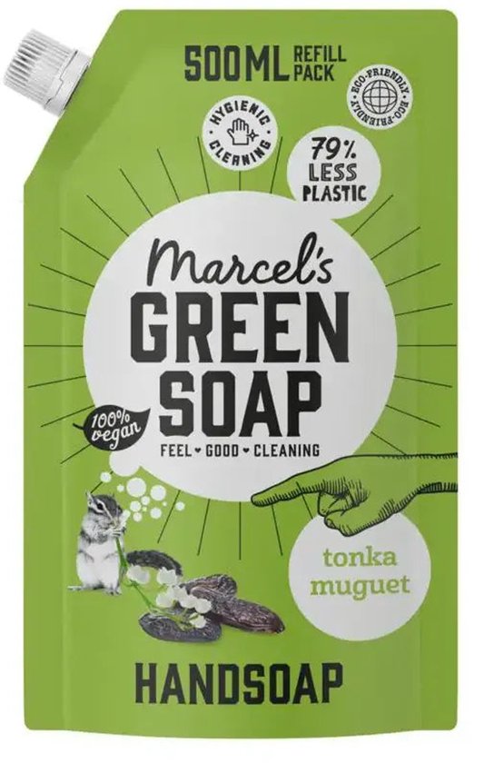 Marcel's Green Soap Handseife Nachfüllpackung – Tonka & Muguet – 500 ml