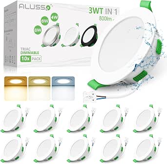 ALUSSO LED-Einbaustrahler, rund, 78 mm – 4 W – 310 lm – 3000–6500 K – Weiß – 10 Stück – 120°