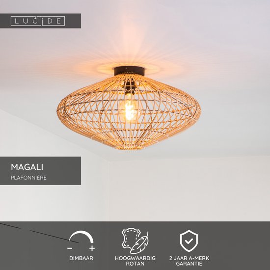 Lucide MAGALI - Deckenleuchte (Deckenleuchte) - Ø 56 cm - 1xE27 - Natur