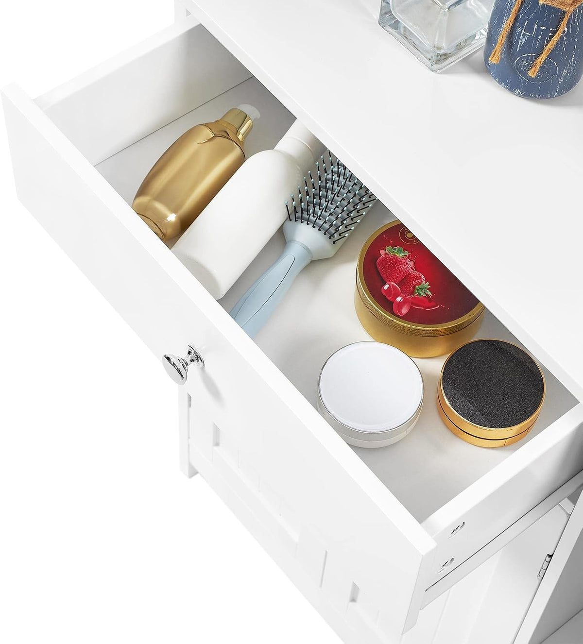 Yaheetech Badezimmerschrank mit Schublade und Tür – verstellbare Einlegeböden – 80 x 75 x 30 cm – Dunkelgrau
