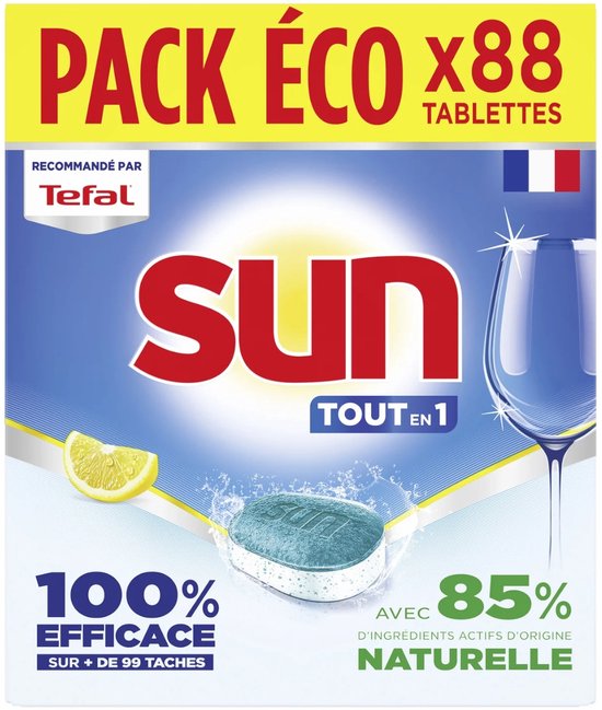 Sun Geschirrspültabs „Alles in 1“ Zitrone, 88er-Pack, Eco