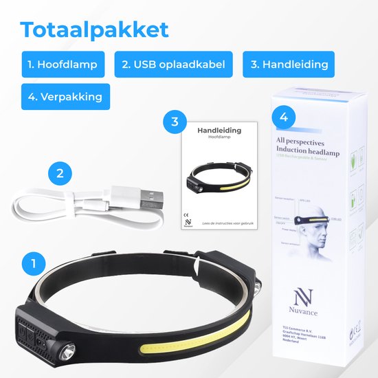 Nuvance - Scheinwerfer Led wiederaufladbar - Scheinwerfer - Usb wiederaufladbar - Wide Beam 230° mit Motion Sensor Scheinwerfer - 350 Lumen - einstellbar