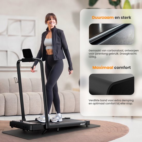Moovv SmartStep Pro v3 Incline Laufband - Zusammenklappbar - Walking Pad mit 10% Steigungsfunktion - 1-12 km/h - Inkl. Zubehör