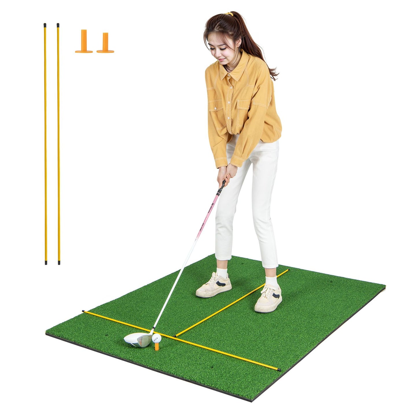 Premium-Golf-Übungsmatte 3-in-1 - Synthetisches Gras - Realistisches Spielerlebnis für Zuhause oder die Driving Range