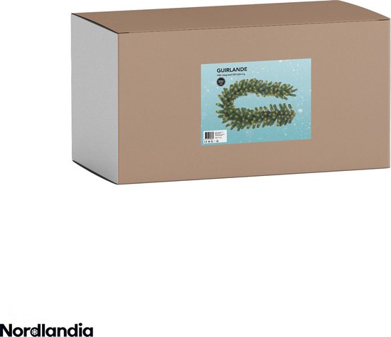 Nordlandia Girlande mit Lichtern - Timer - Weihnachtsschmuck - 500CM - Weihnachtsgirlande - Weihnachtsschmuck - 100 LED - Batterie