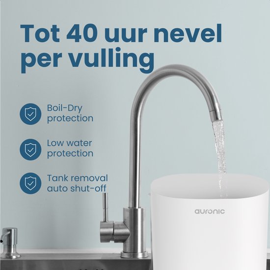 Auronic Luftbefeuchter - 4 Liter - 40m2 - Geeignet für Wohnzimmer, Büro, Schlafzimmer, Babyzimmer und mehr - Mit Aromatherapie - BPA-frei - Weiß